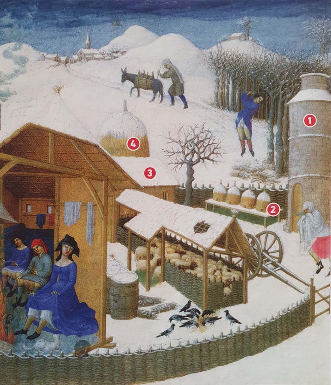 Miniature médiévale - Un paysage de campagne